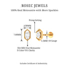 Rosec Jewels-Oval Cut Moissanite Solitaire Hexagon Helix Earring