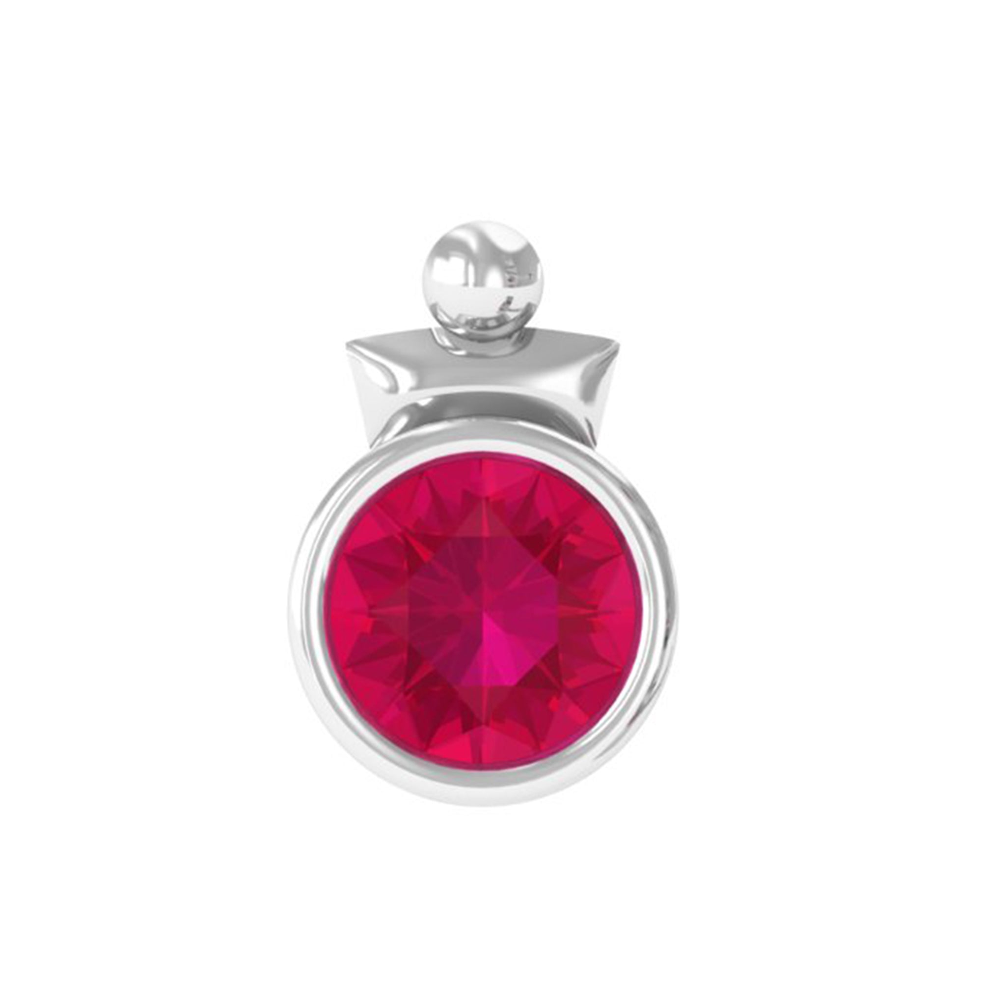 Rosec Jewels-Simple Bezel Set Red Ruby Solitaire Tragus Earring