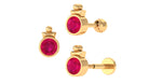 Rosec Jewels-Simple Bezel Set Red Ruby Solitaire Tragus Earring