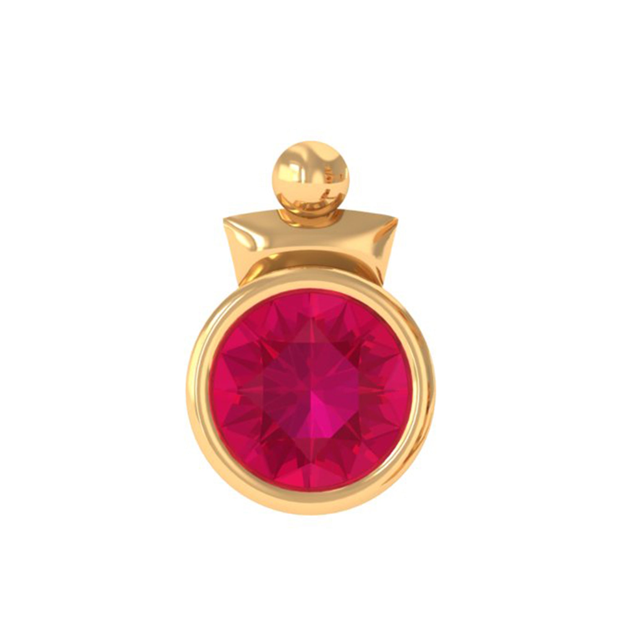 Rosec Jewels-Simple Bezel Set Red Ruby Solitaire Tragus Earring