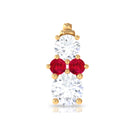 Rosec Jewels-Cute Snowman Tragus Earring with Created Ruby and Moissanite