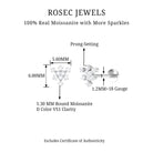 Rosec Jewels-Round Cut Moissanite Art Deco Cartilage Earring in Gold