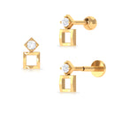 Rosec Jewels-Dainty Round Diamond Square Tragus Earring