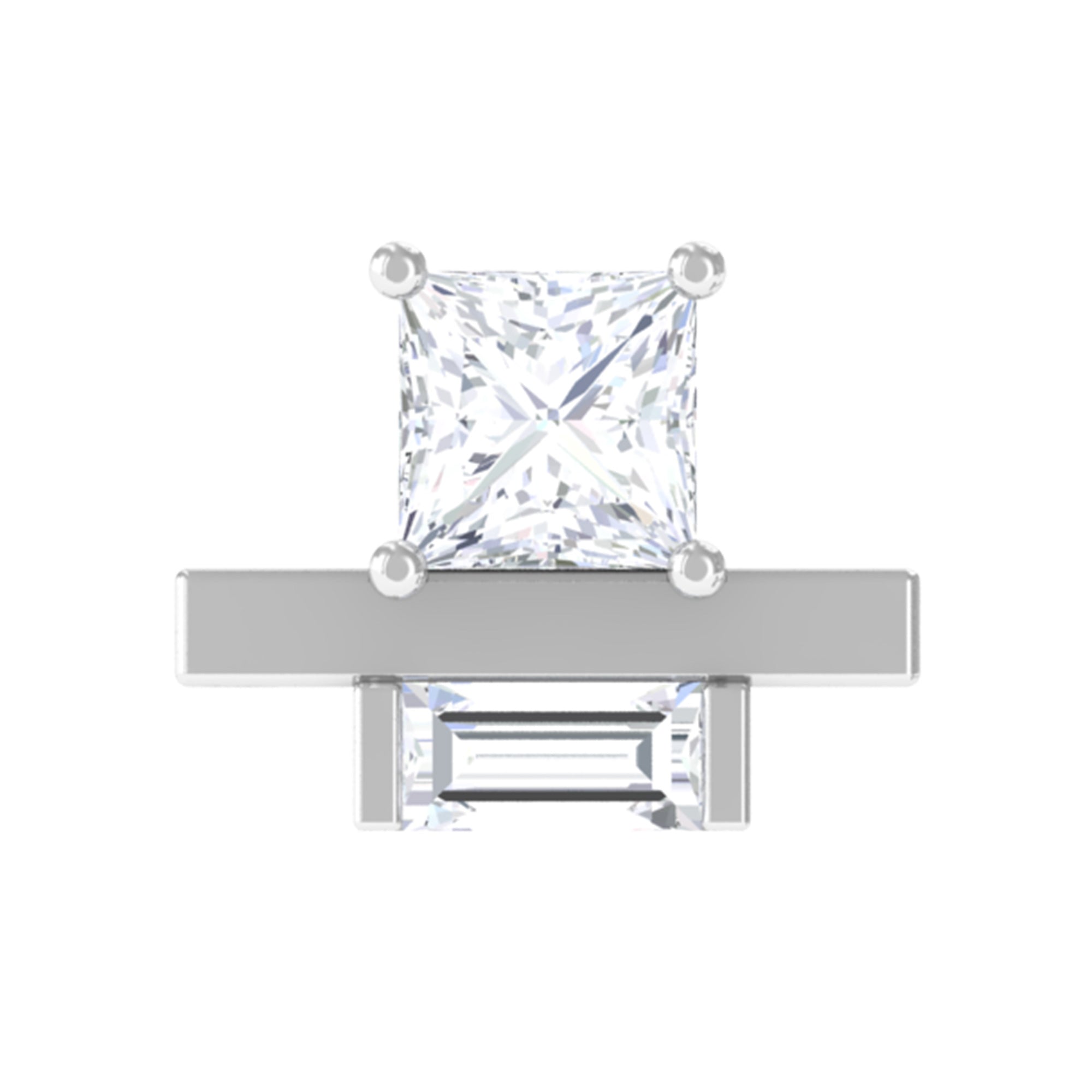 Rosec Jewels-Minimalist Princess Cut Moissanite Cartilage Earring