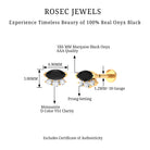 Rosec Jewels-Marquise Black Onyx Helix Earring with Moissanite