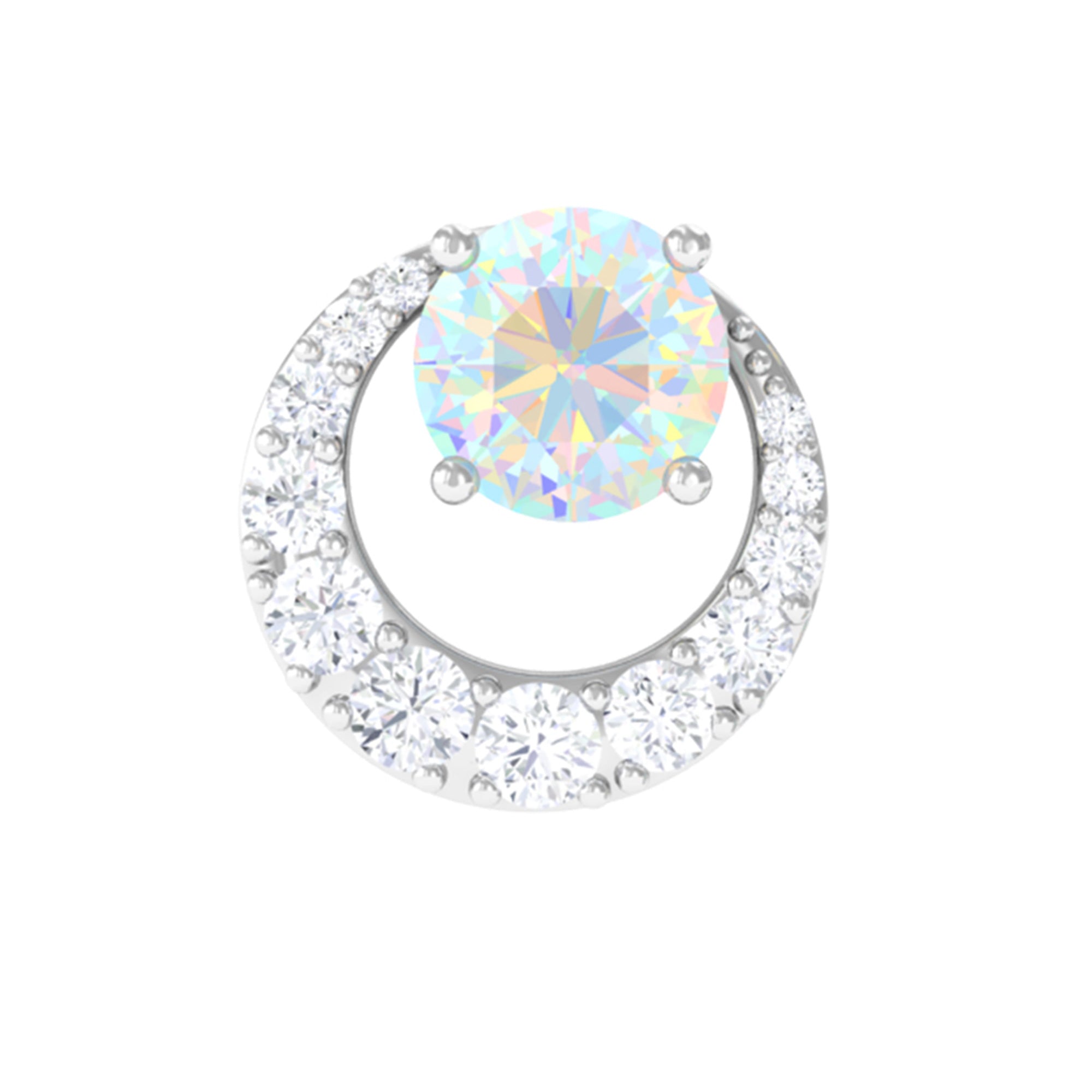 Rosec Jewels-Ethiopian Opal and Moissanite Circle Cartilage Earring