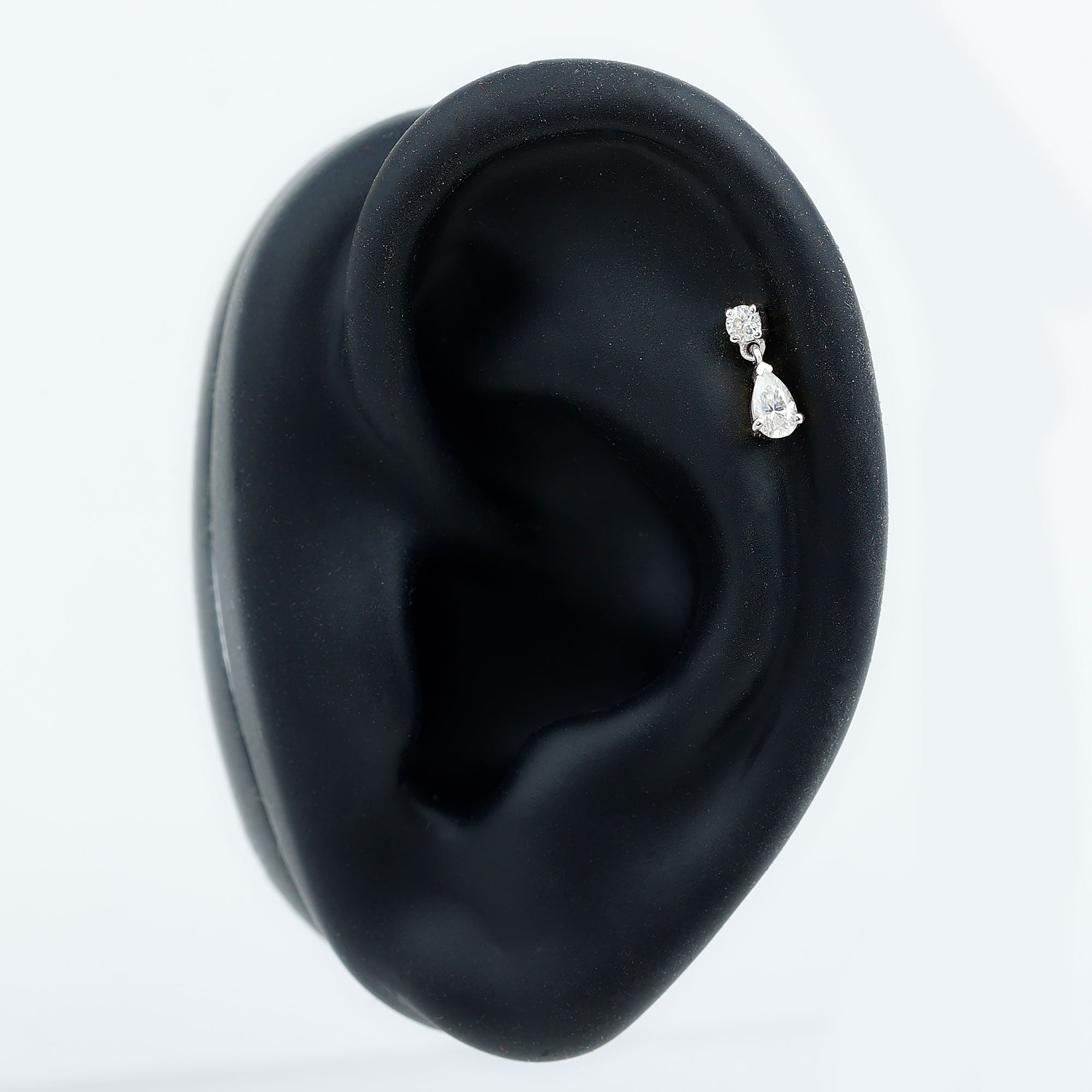 Rosec Jewels-Genuine Diamond Teardrop Cartilage Earring