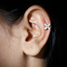 Rosec Jewels-Marquise Four Petal Flower Cartilage Earring