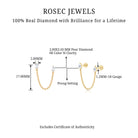 Rosec Jewels-Pear Shape Diamond Chain Double Piercing Earring