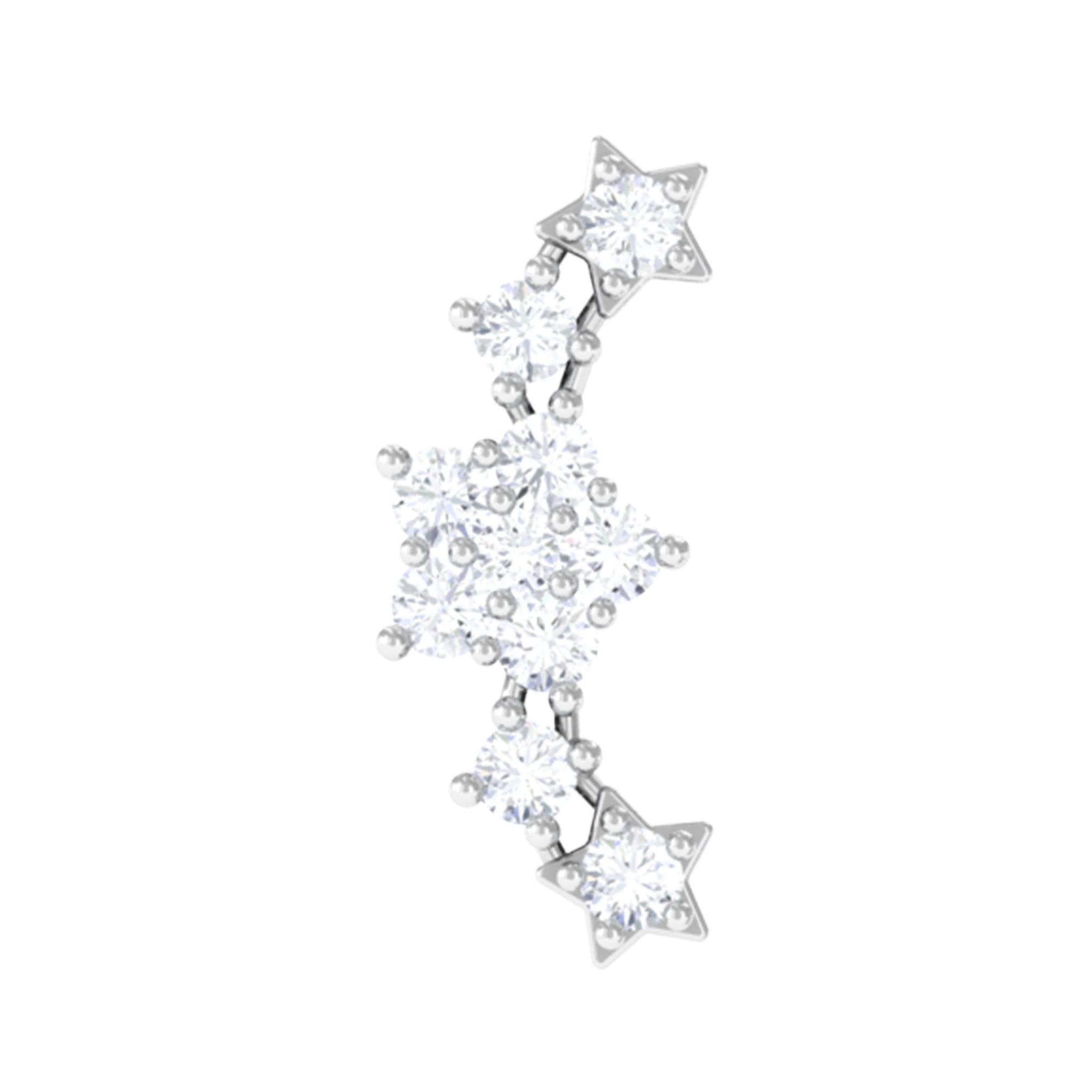 Rosec Jewels-Natural Diamond Star Ear Crawler Earring