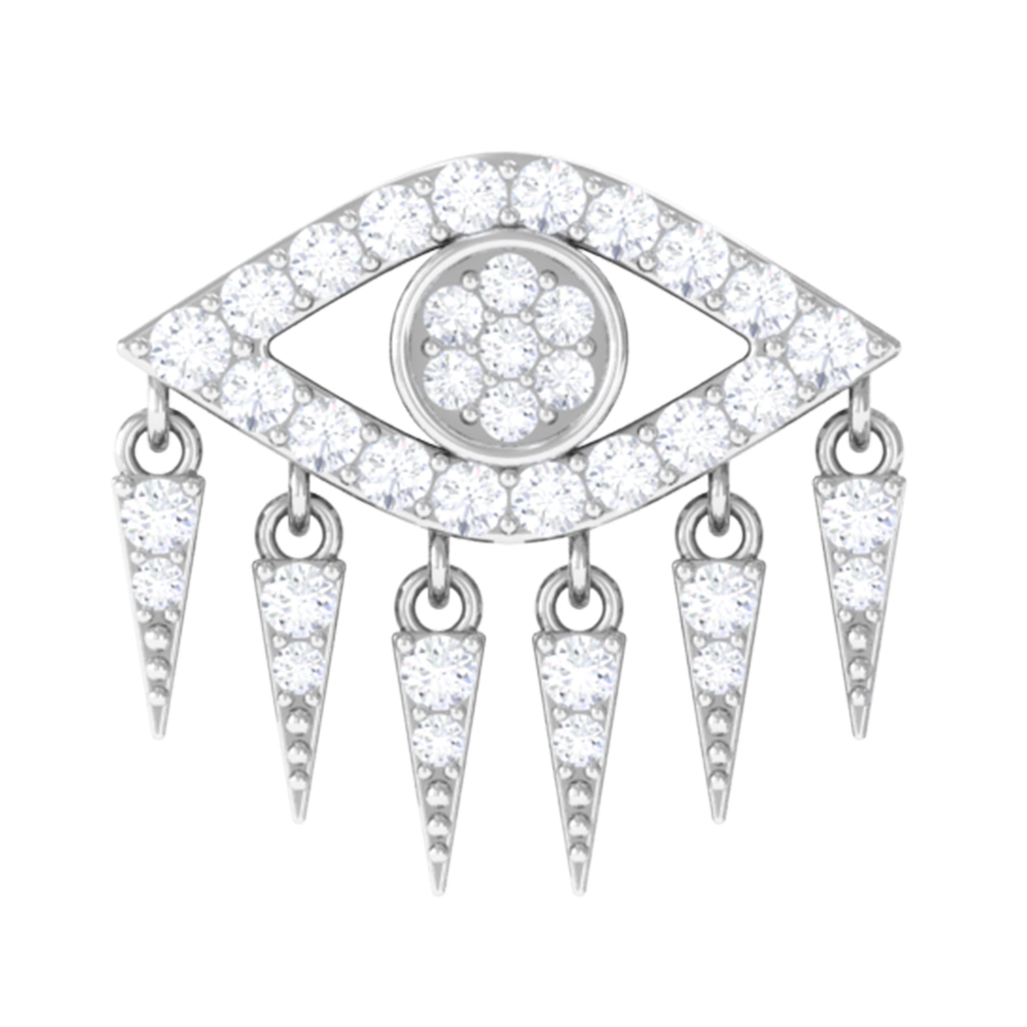 Rosec Jewels-Diamond Evil Eye Earring for Upper Lobe Piercing