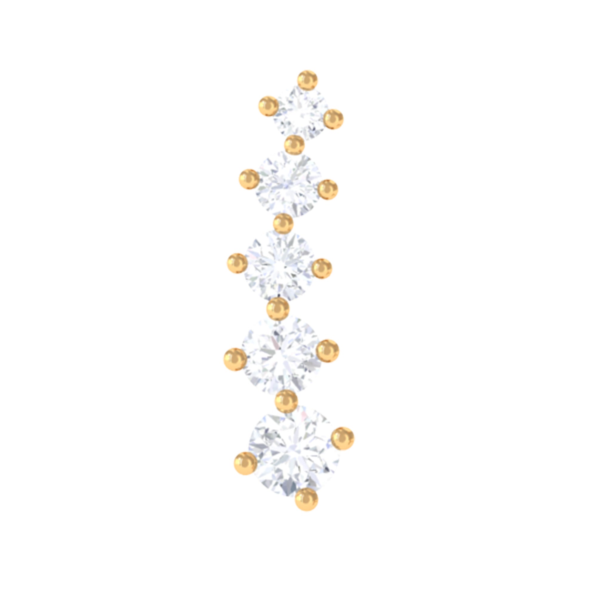 Rosec Jewels-Minimal Graduated Diamond Crawler Earring