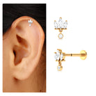 Rosec Jewels-Three Marquise Shape Diamond Helix Drop Earring