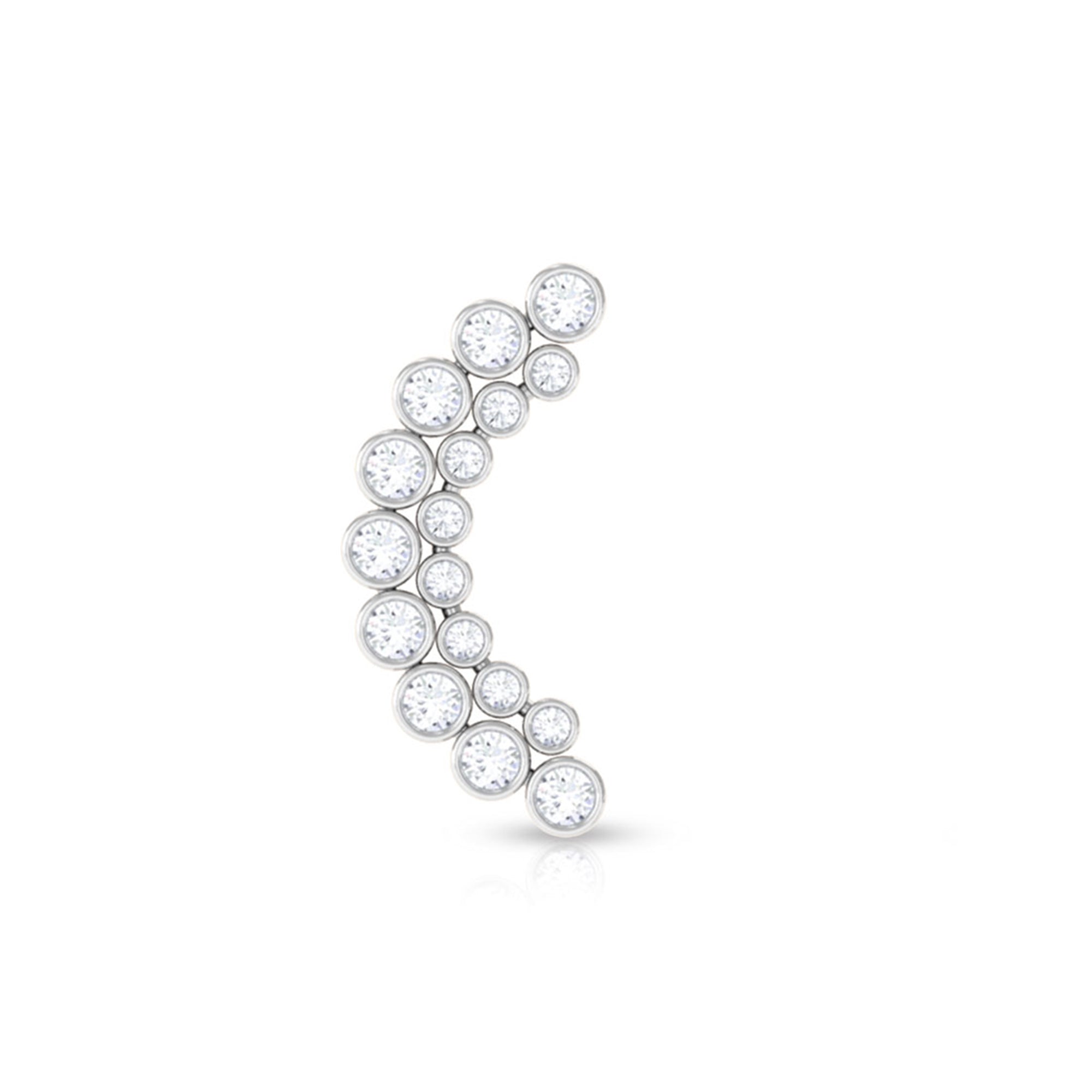 Rosec Jewels-Bezel Set Diamond Ear Crawler Earring with Flat Back