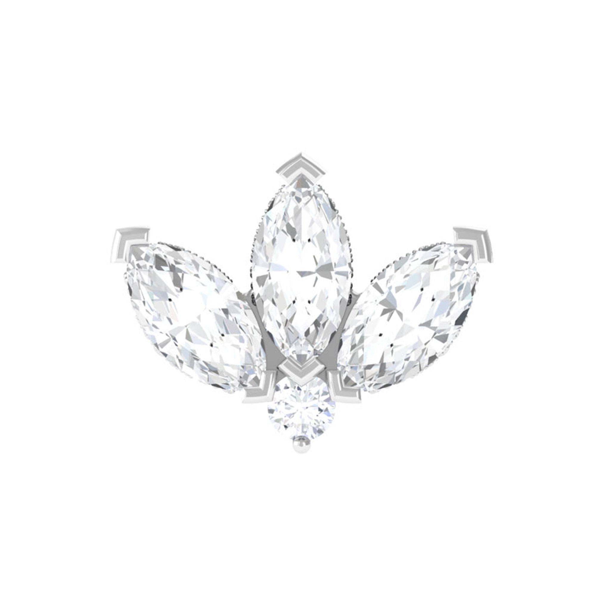 Rosec Jewels-Marquise Diamond Lotus Cartilage Earring