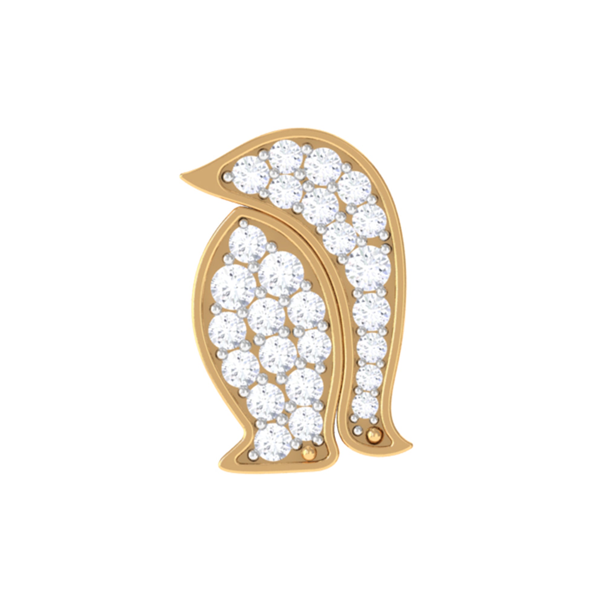 Certified Moissanite Penguin Cartilage Earring Moissanite - ( D-VS1 ) - Color and Clarity - Rosec Jewels
