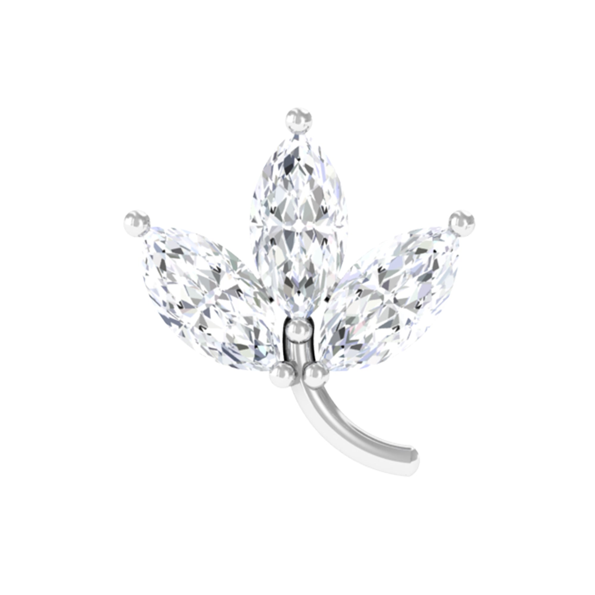 Rosec Jewels-Marquise Moissanite Leaf Cartilage Earring