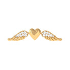 Rosec Jewels-Moissanite Heart Wing Climber Earring for Cartilage Piercing