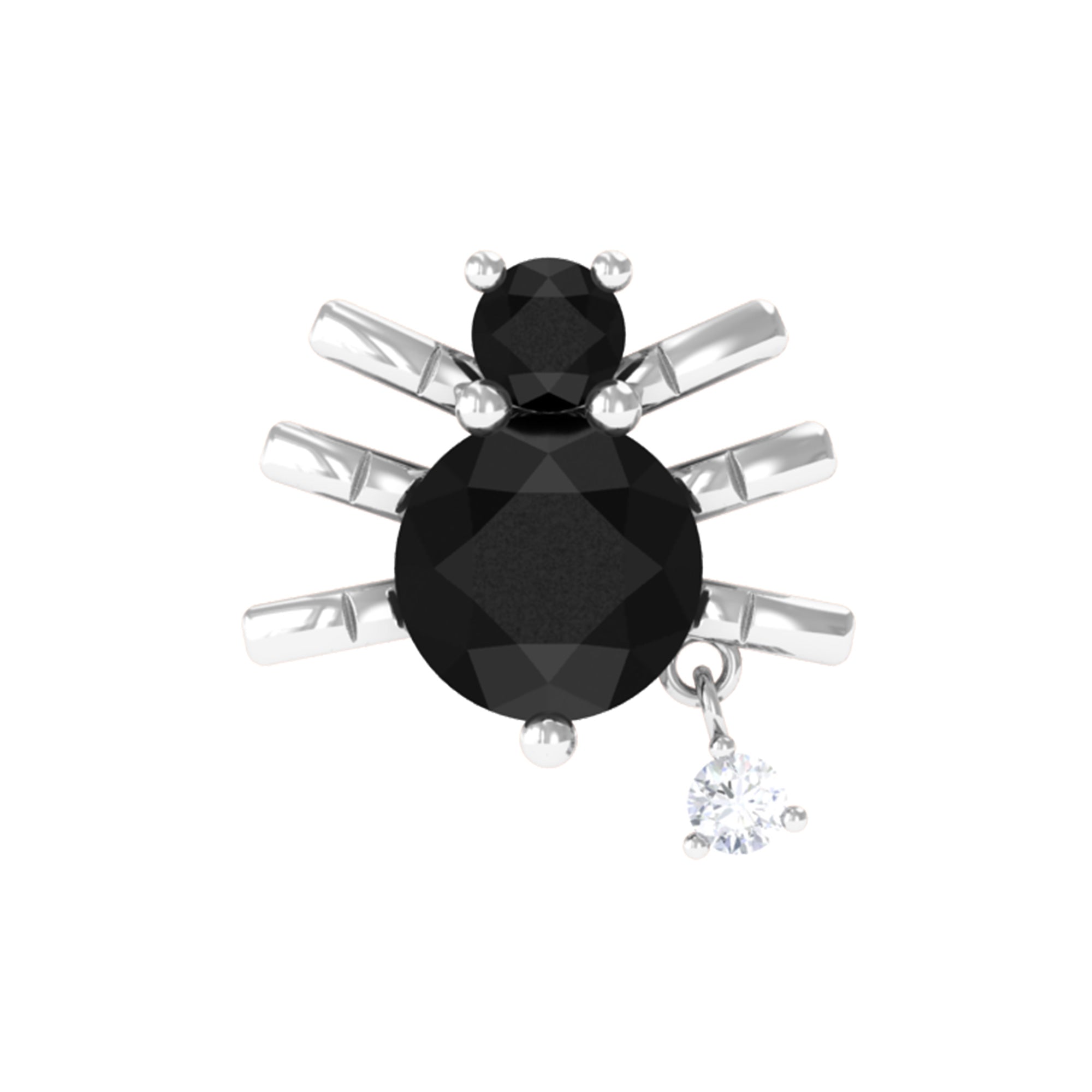 Rosec Jewels-Natural Black Onyx and Moissanite Spider Helix Earring