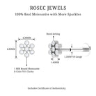 Rosec Jewels-Moissanite Flower Cartilage Earring in Beaded Bezel Setting