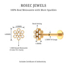 Rosec Jewels-Moissanite Flower Cartilage Earring in Beaded Bezel Setting