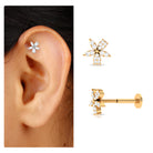 Rosec Jewels-Unique Moissanite Floral Second Hole Earring