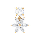 Certified Moissanite Flower Drop Cartilage Earring Moissanite - ( D-VS1 ) - Color and Clarity - Rosec Jewels