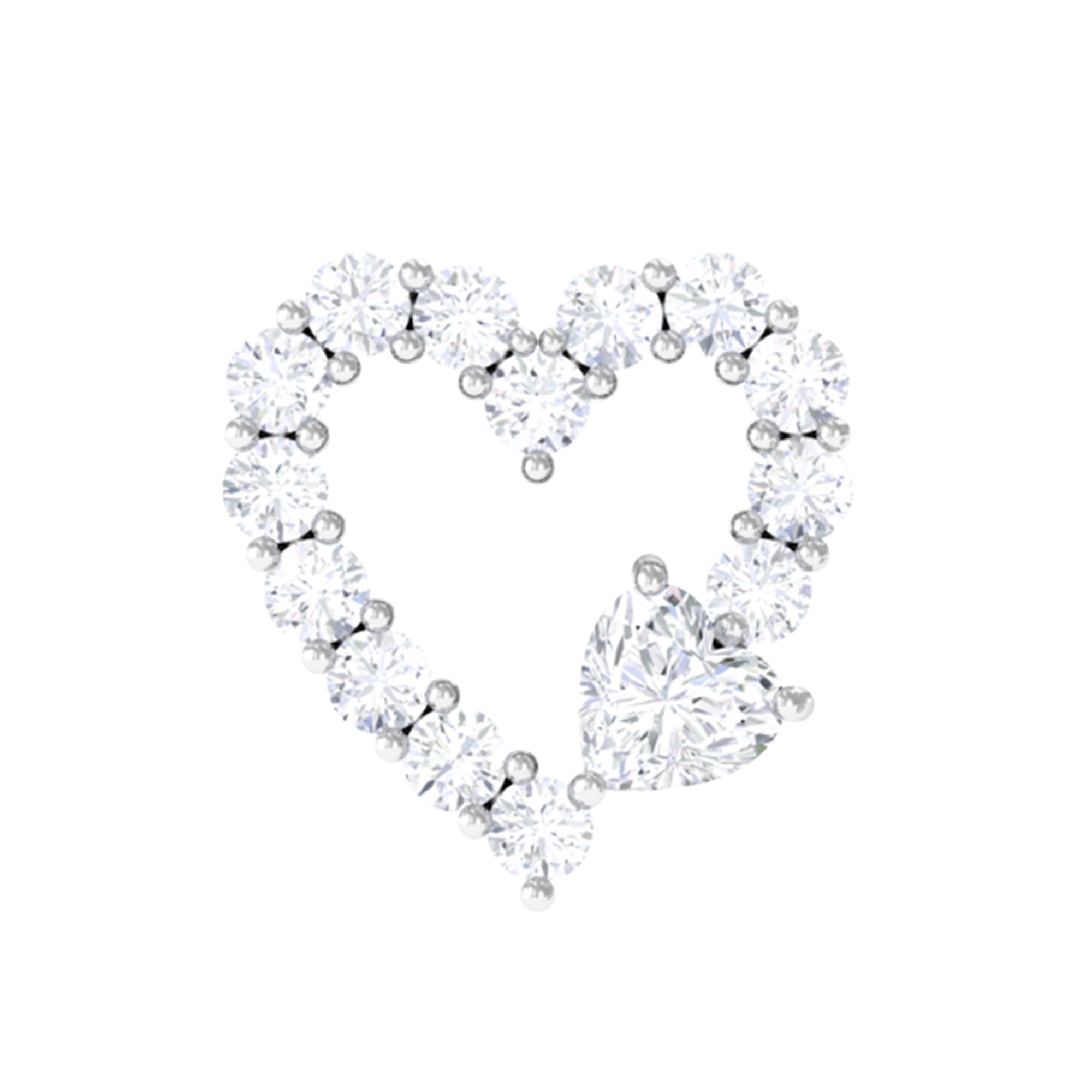 Rosec Jewels-Certified Moissanite Gold Heart Cartilage Earring