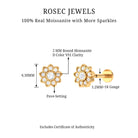 Rosec Jewels-Moissanite Flower Cartilage Earring in Gold