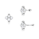 Rosec Jewels-Moissanite Cluster Tragus Earring with Gold Beads