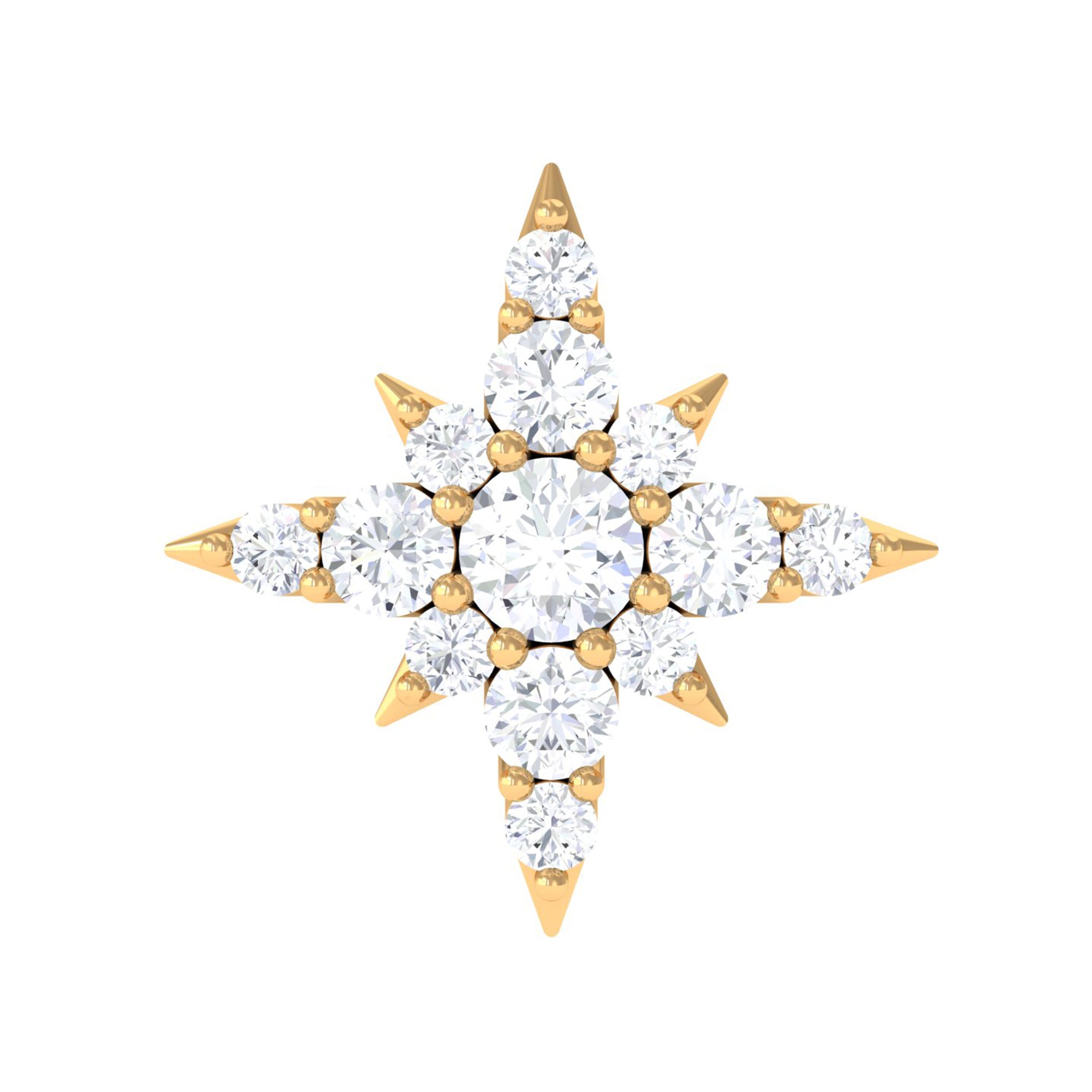 Rosec Jewels-Moissanite Starburst Cartilage Earring in Gold