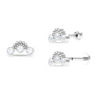 Rosec Jewels-Moissanite 3 Stone Curved Crawler Earring