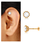 Rosec Jewels-Certified Round Moissanite Simple Cartilage Earring