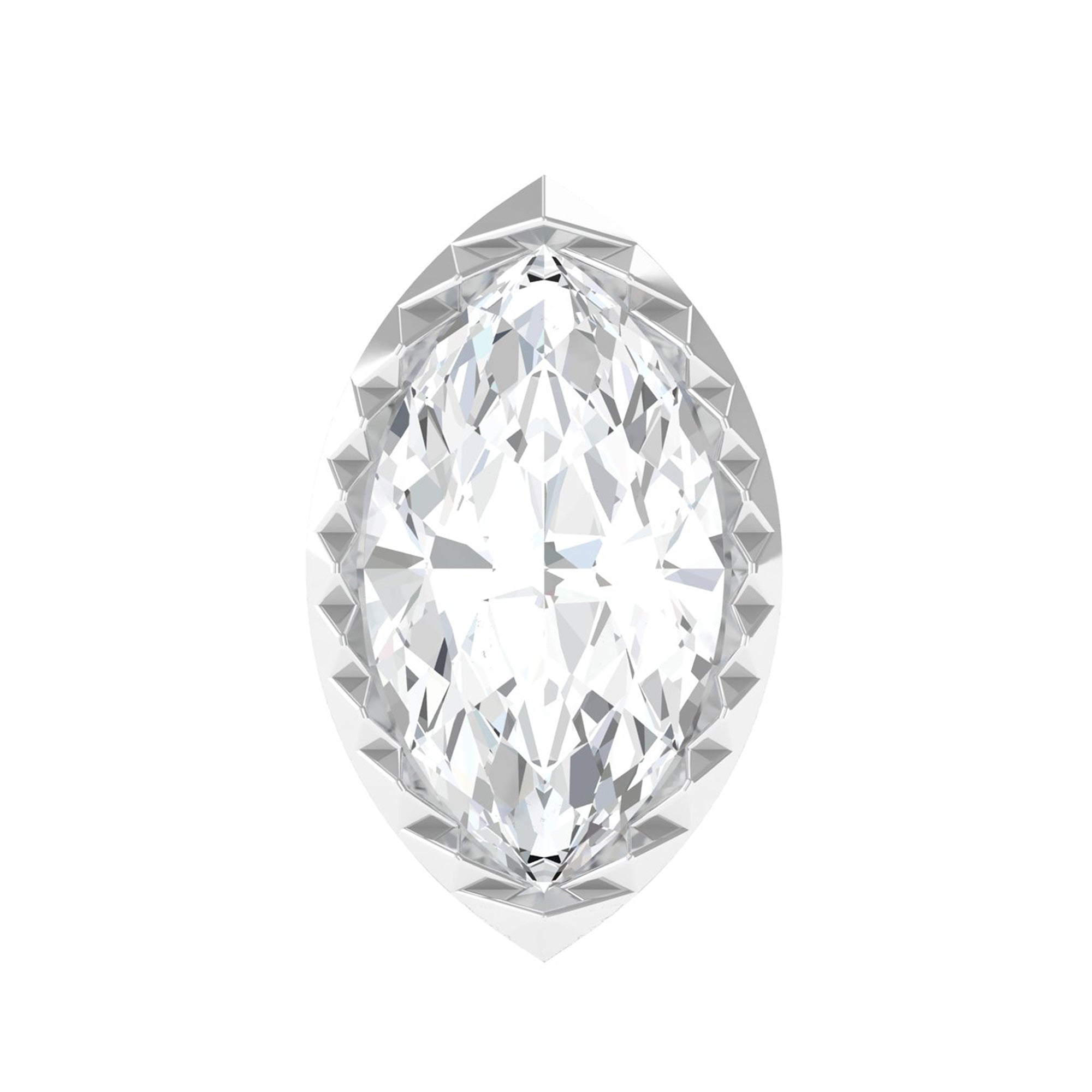 Rosec Jewels-Marquise Moissanite Solitaire Tragus Earring in Bezel Setting