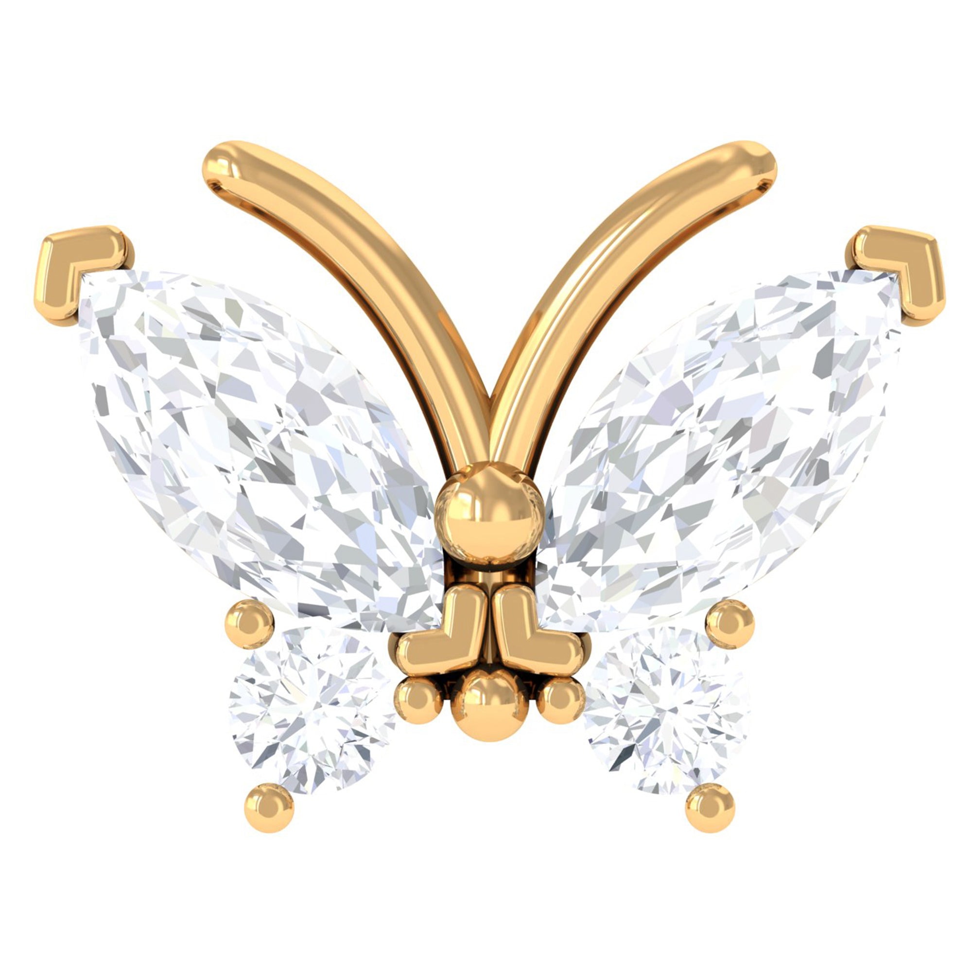 Rosec Jewels-Diamond Gold Butterfly Earring for Helix Piercing