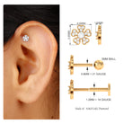 Rosec Jewels-Moissanite Floral Earring for Helix Piercing