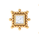 Rosec Jewels-Princess Cut Moissanite Tragus Earring with Gold Beads