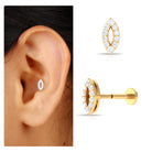 Rosec Jewels-Minimalist Moissanite Tragus Earring in Pave Setting