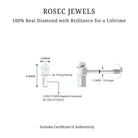 Tiny Diamond Three Stone Bar Tragus Earring Diamond - ( HI-SI ) - Color and Clarity - Rosec Jewels