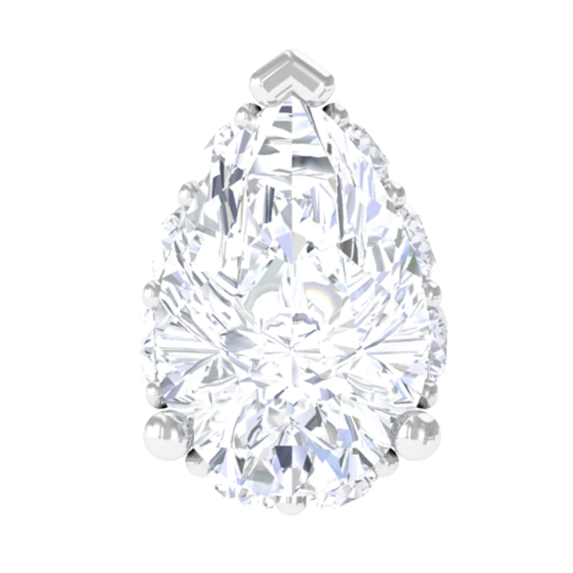 Simple Pear Shape Moissanite Cartilage Earring Moissanite - ( D-VS1 ) - Color and Clarity - Rosec Jewels