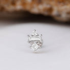 Rosec Jewels-Unique Moissanite Three Stone Tragus Earring