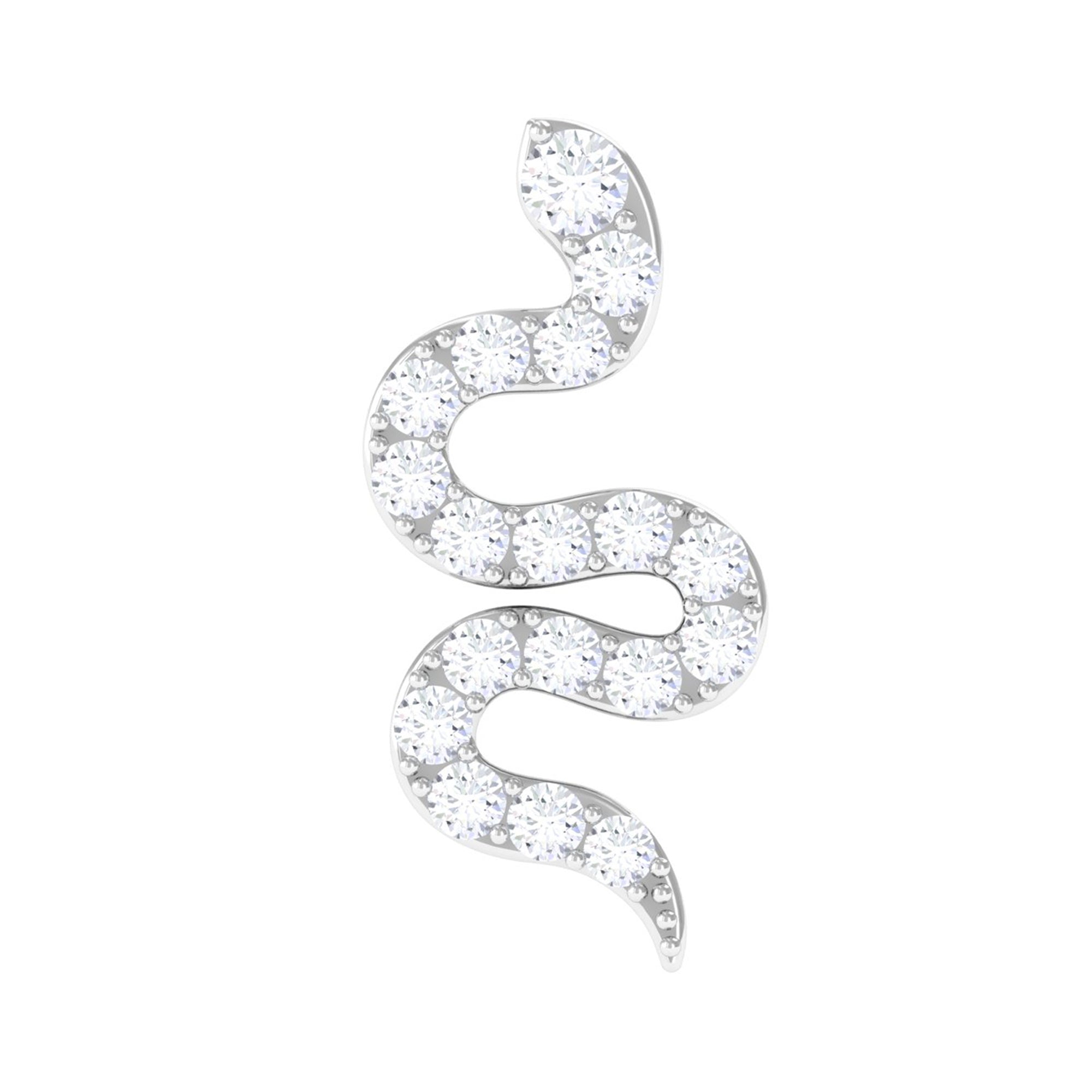 Rosec Jewels-Unique Moissanite Snake Crawler Cartilage Earring in Gold