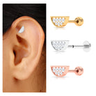 Rosec Jewels-Simple Moissanite Half Circle Earring for Helix Piercing