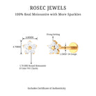 Rosec Jewels-Round Moissanite Simple Flower Earring for Conch Piercing