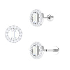 Classic Moissanite Gold Circle Cartilage Earring Moissanite - ( D-VS1 ) - Color and Clarity - Rosec Jewels