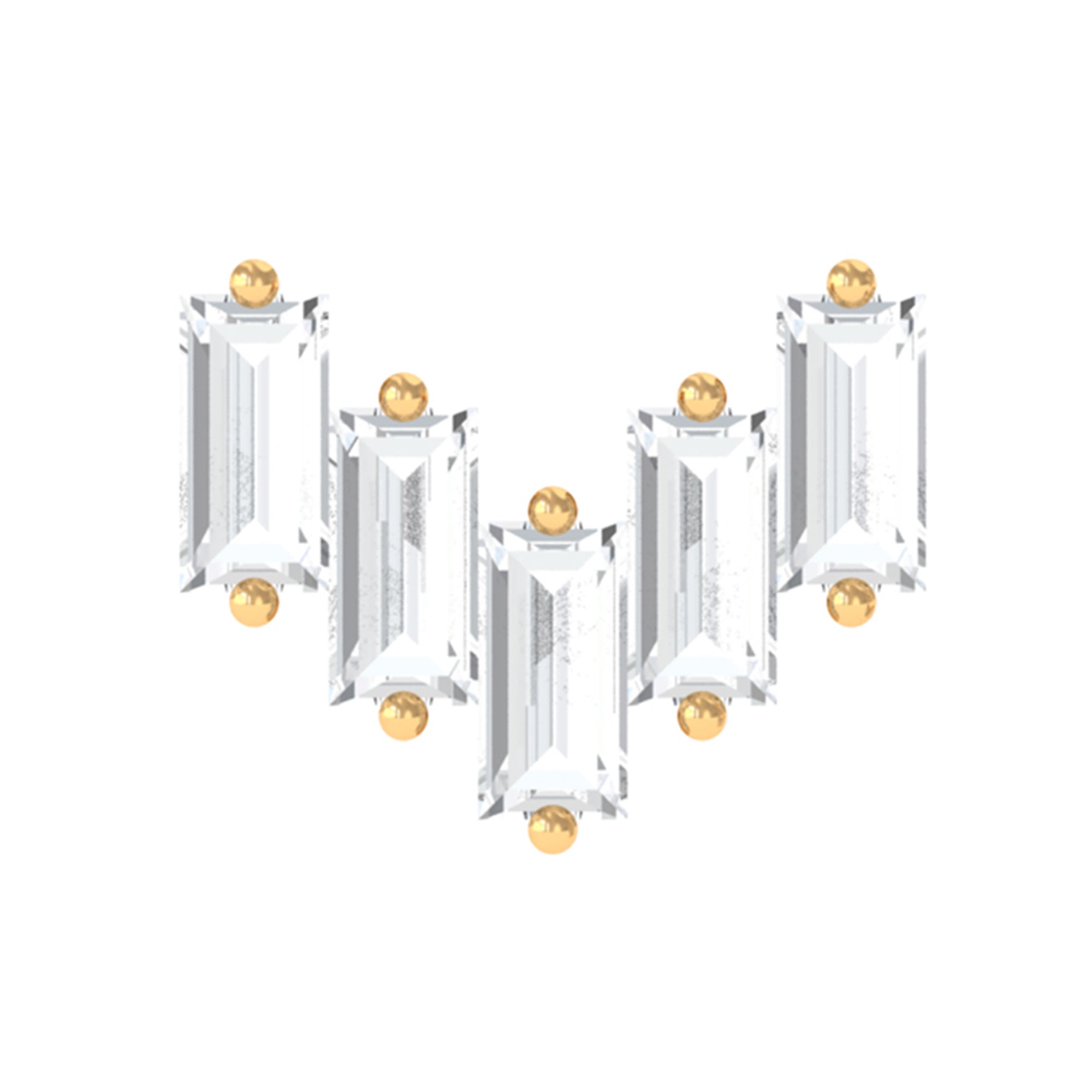 Rosec Jewels-Baguette Moissanite 5 Stone Cartilage Earring