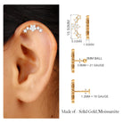 Unique Moissanite Star Crawler Earring for Helix Piercing Moissanite - ( D-VS1 ) - Color and Clarity - Rosec Jewels