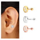 Rosec Jewels-Moissanite 2 Stone Circle Earring for Helix Piercing