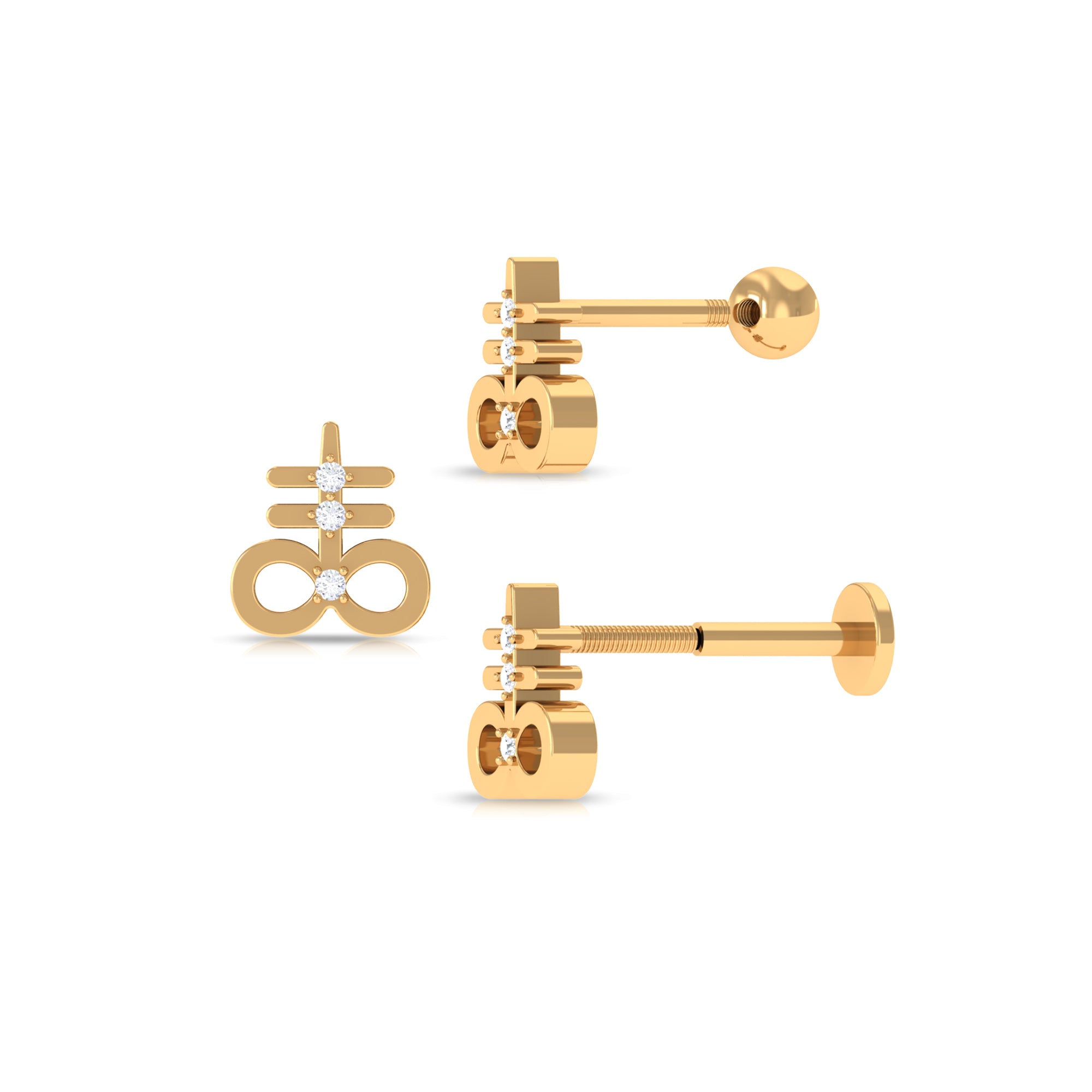 Rosec Jewels-Unique Diamond Key Earring for Cartilage Piercing