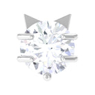 Round Moissanite Solitaire Cat Earring for Helix Piercing Moissanite - ( D-VS1 ) - Color and Clarity - Rosec Jewels